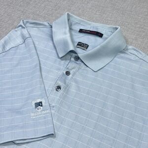 Tiger Woods Collection Polo‎ Shirt Mens XL Blue Short Sleeve Dri-FIT Check